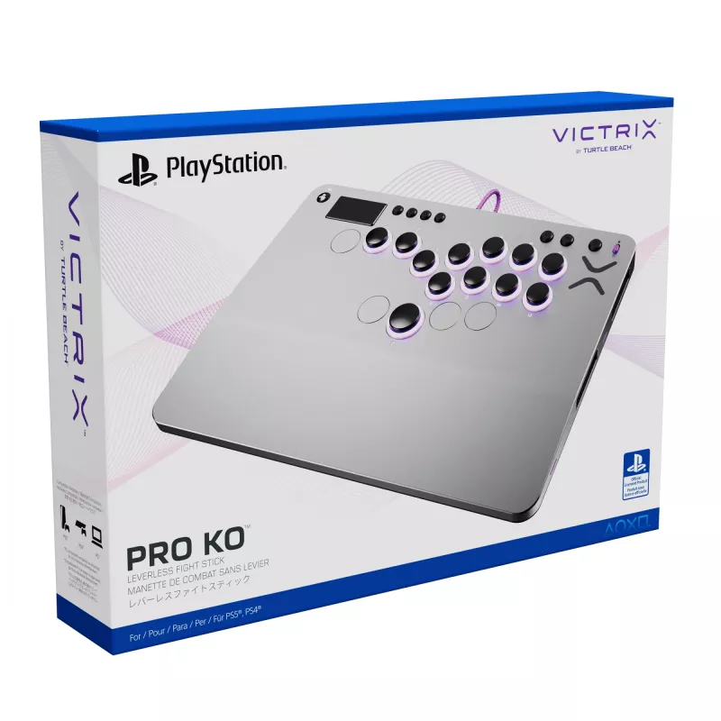 PDP Victrix Pro KO Bezsviras Cīņas Nūja Pelēka USB Cīņas Nūja PC, PlayStation 4, PlayStation 5