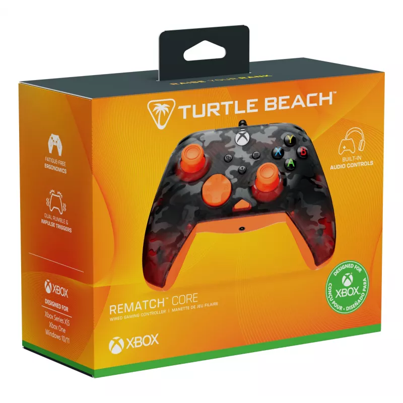 Spēļu kontrolieris Turtle Beach Rematch Core melns pelēks oranžs USB vadu