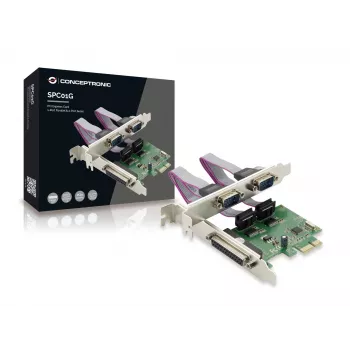 Conceptronic PCI Express karte ar 1 paralēlo un 2 seriālajiem portiem