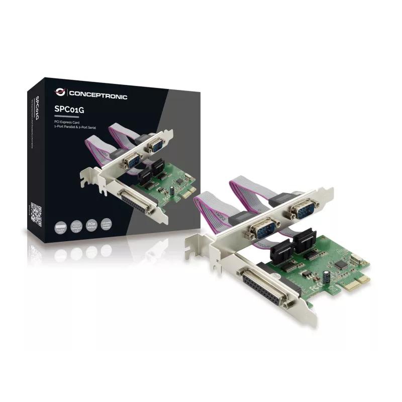 Conceptronic PCI Express karte ar 1 paralēlo un 2 seriālajiem portiem