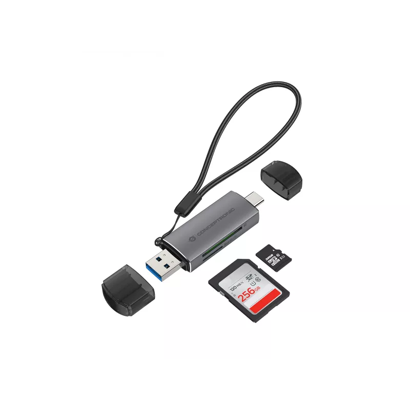 Conceptronic BIAN05G 2-in-1 USB 3.0 Dual Plug karšu lasītājs, SD/MicroSD 3.0, UHS-I