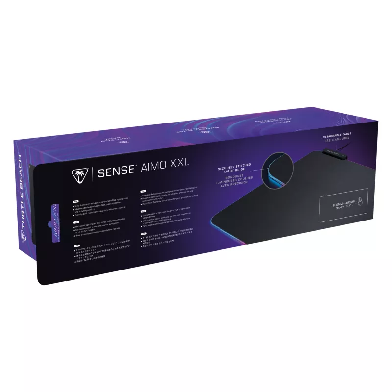 Turtle Beach Sense AIMO XXL īpaši plats datora spēļu peles paliktnis ar RGB apgaismojumu