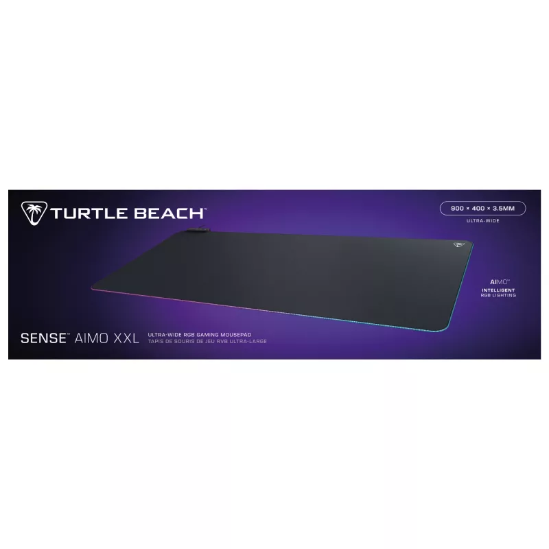 Turtle Beach Sense AIMO XXL īpaši plats datora spēļu peles paliktnis ar RGB apgaismojumu
