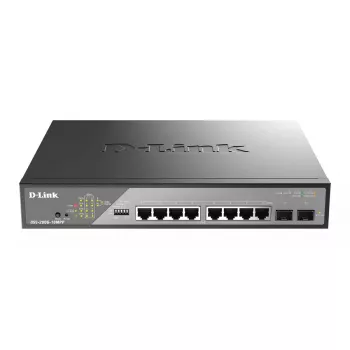 D-Link DSS-200G-10MPP tīkla slēdzis, pārvaldāms L2 Gigabit Ethernet (10/100/1000) Power over Ethernet (PoE) 1U, melns, pelēks