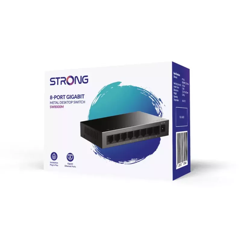 Strong SW8000M tīkla slēdzis Gigabit Ethernet 8 pieslēgvietas 16 Gbit/s