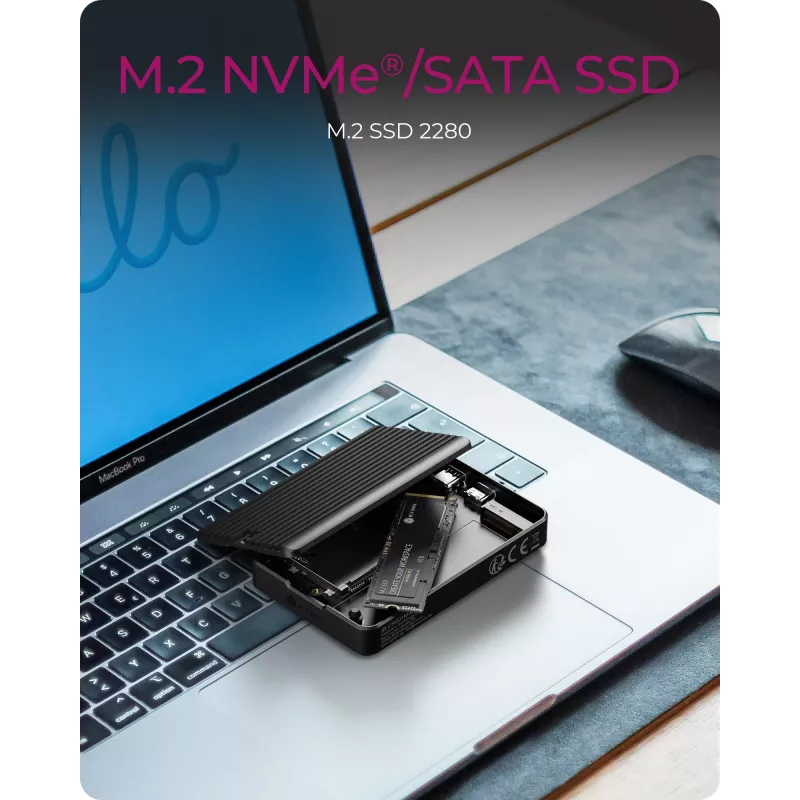 ICY BOX IB-CR601M-C31 SSD korpuss, melns, M.2