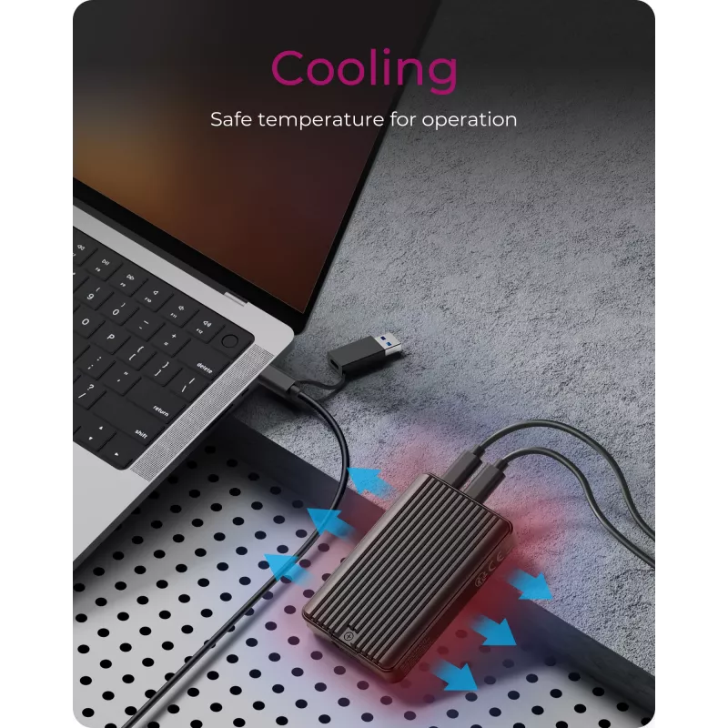 ICY BOX IB-CR601M-C31 SSD korpuss, melns, M.2