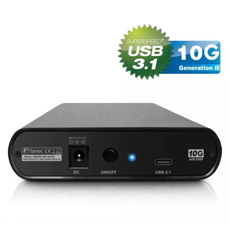 HDD korpuss Fantec DB-ALU31 melns 3,5 collas
