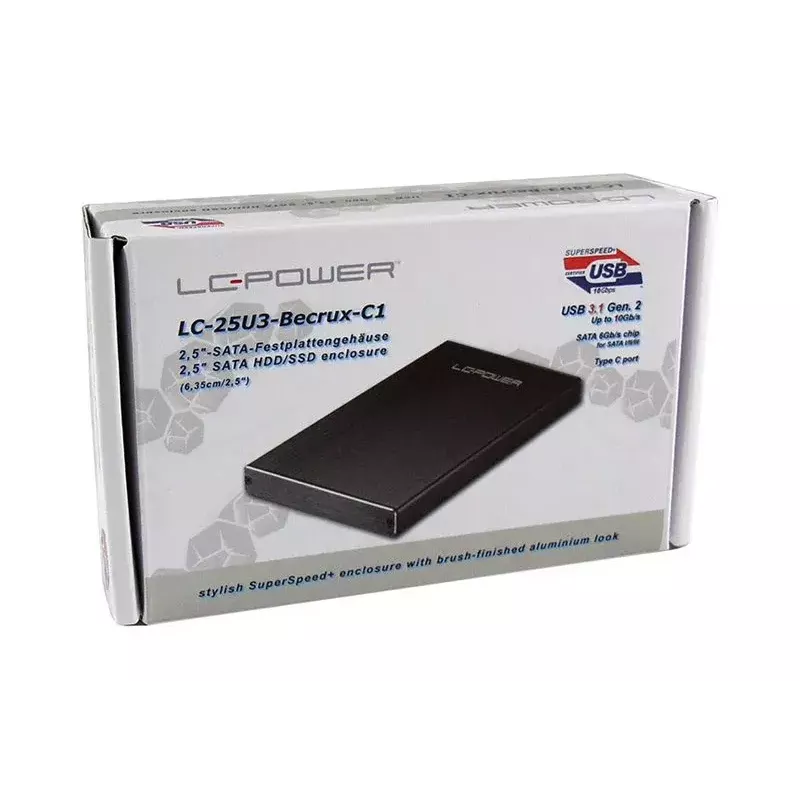 Cietā diska korpuss LC-Power LC-25U3-Becrux-C1 Melns 2,5 collu