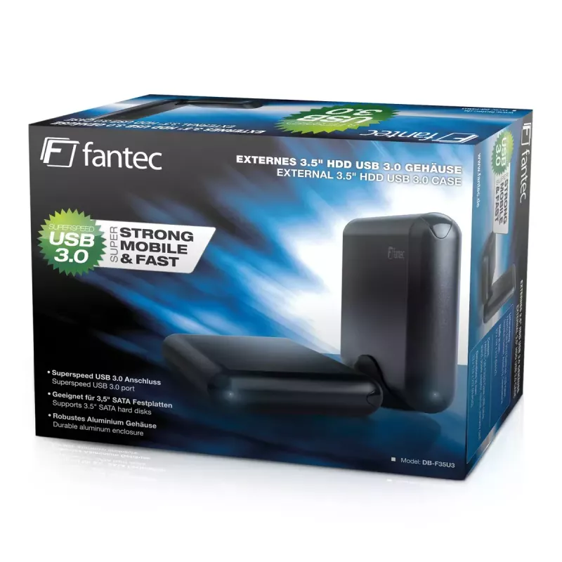 HDD korpuss Fantec DB-F35U3 melns 3.5 collu