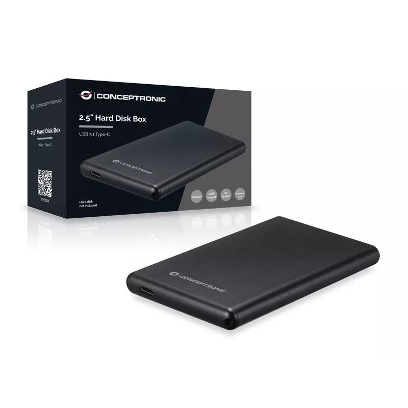 HDD korpuss Conceptronic 2,5 collu cietā diska kaste USB 3.1 Type-C