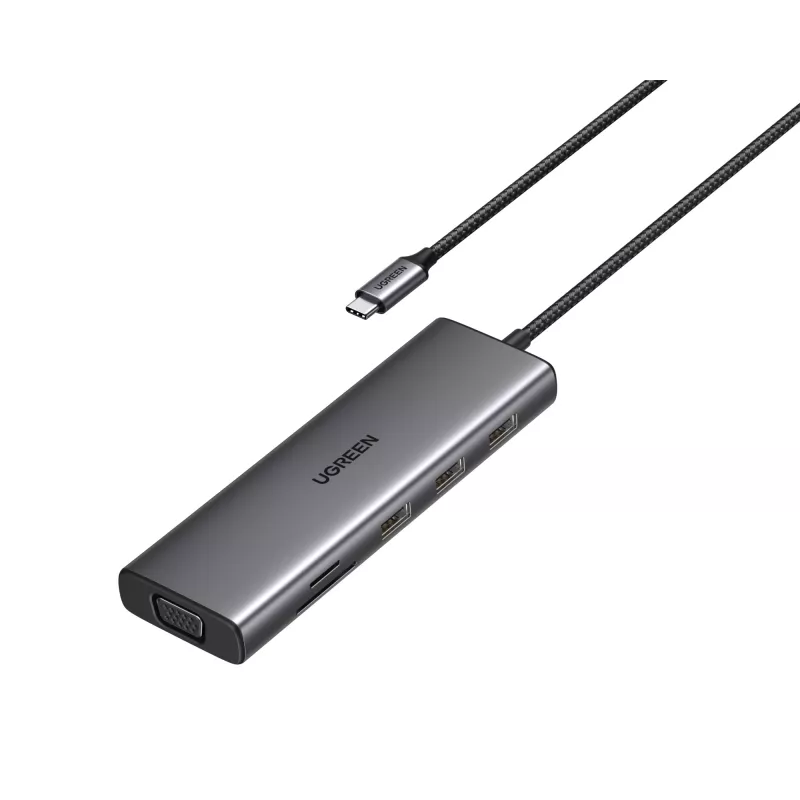 Ugreen Revodok 10 vienā USB-C centrmezgls UGREEN 15601 10 pieslēgvietu 4K HDMI