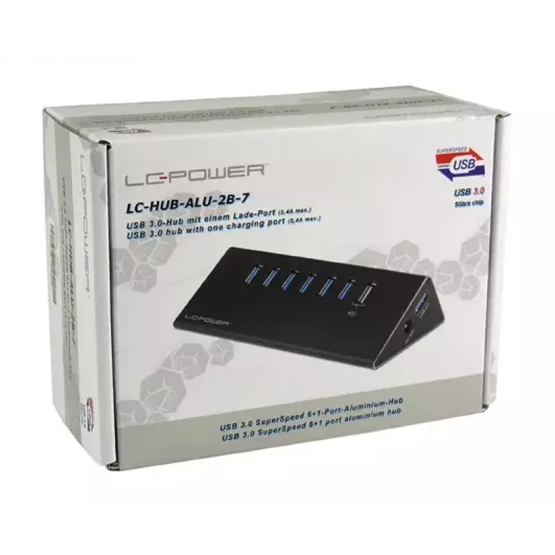 USB centrmezgls LC-Power LC-HUB-ALU-2B-7