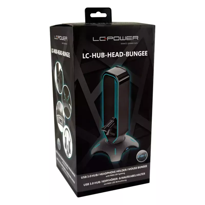 Austiņu turētājs LC-Power LC-HUB-HEAD-BUNGEE