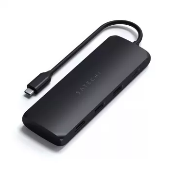 Klēpjdatora dokstacija Satechi ST-UCHSEK ar vadu USB 3.2 Gen 2 Type-A, melna
