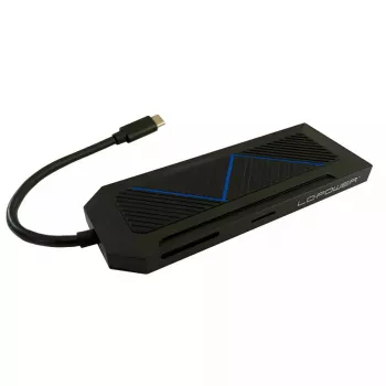 USB centrmezgls LC-Power LC-HUB-C-MULTI-6-RGB Type-C 5000 Mbit/s melns