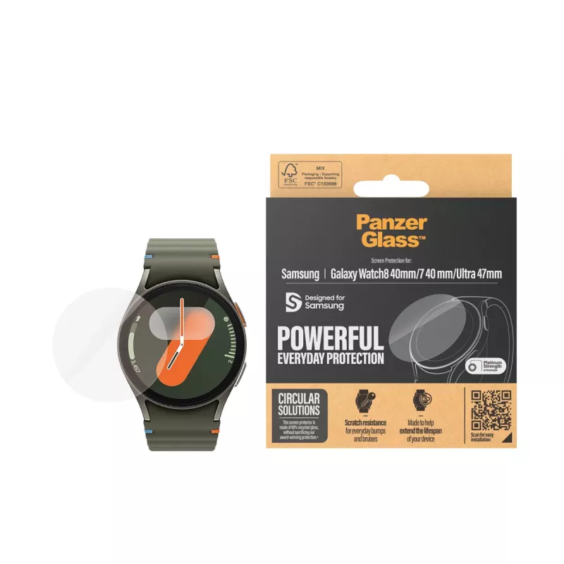 PanzerGlass ® Ekrāna aizsargs Samsung Galaxy Watch8 40mm | Watch Ultra 47mm | Watch7 40mm