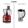Ariete 1782 Gourmet Pro Moderna, virtuves kombains, 3L daudzfunkcionāla bļoda, 2L blenderis, 2 ātrumi + Pulse, asmeņu komplekts + nerūsējošā tērauda disks, sulu spiedes piederums, sarkans