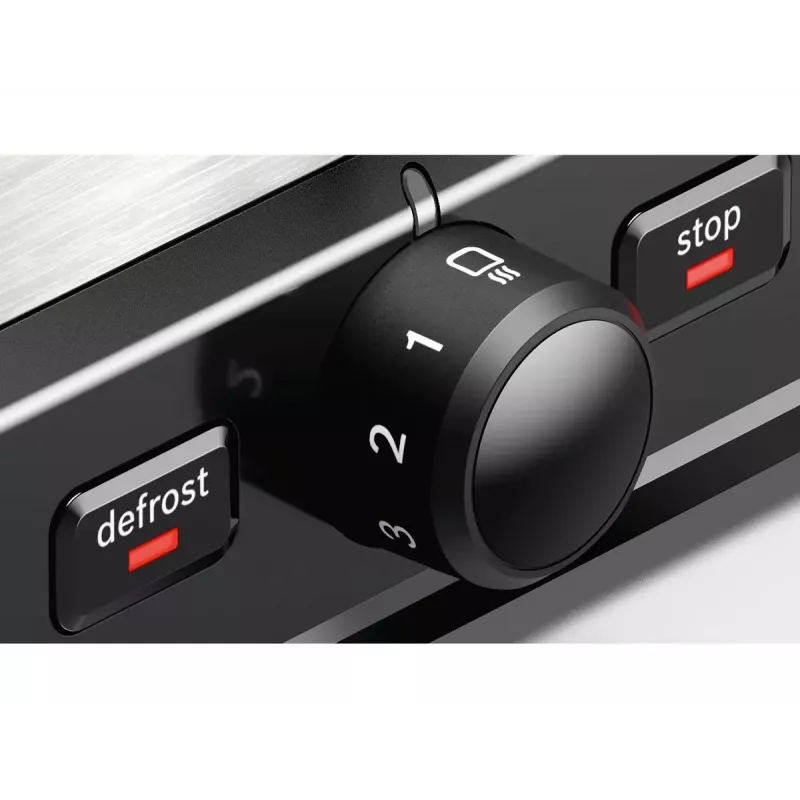 Bosch TAT5P420 tosteris 2 šķēlēm 970 W Melns, Nerūsējošais tērauds