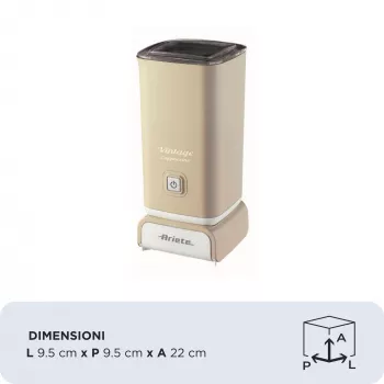 Ariete 2878 Vintage piena putotājs kapučīno, tējai, karstai un aukstai šokolādei, ātri pagatavojamiem dzērieniem, 500 W, pasteļgaiši bēšā krāsā
