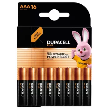 Vienreizlietojama sārma baterija Duracell Plus AAA — 48 x 11 x 10 mm, iepakojuma svars 160 g