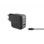 Conceptronic 3 portu 67 W GaN USB PD lādētājs ar USB-C uzlādes kabeli, USB-C x 2, USB-A x 1, QC 3.0, PPS