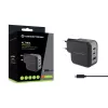 Conceptronic 3 portu 67 W GaN USB PD lādētājs ar USB-C uzlādes kabeli, USB-C x 2, USB-A x 1, QC 3.0, PPS