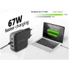 Conceptronic 3 portu 67 W GaN USB PD lādētājs ar USB-C uzlādes kabeli, USB-C x 2, USB-A x 1, QC 3.0, PPS