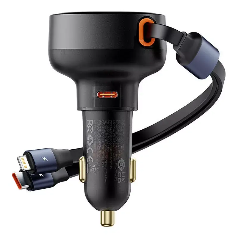 Baseus Enjoyment Pro 60W automašīnas lādētājs ar USB kabeli