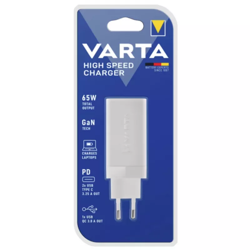 Lādētājs Varta High Speed Charger 65 W Blister Indoor AC Universal USB-C Fast Charging