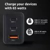 Strāvas adapteris Intenso W65ACC USB-A un USB-C pieslēgvietas melns