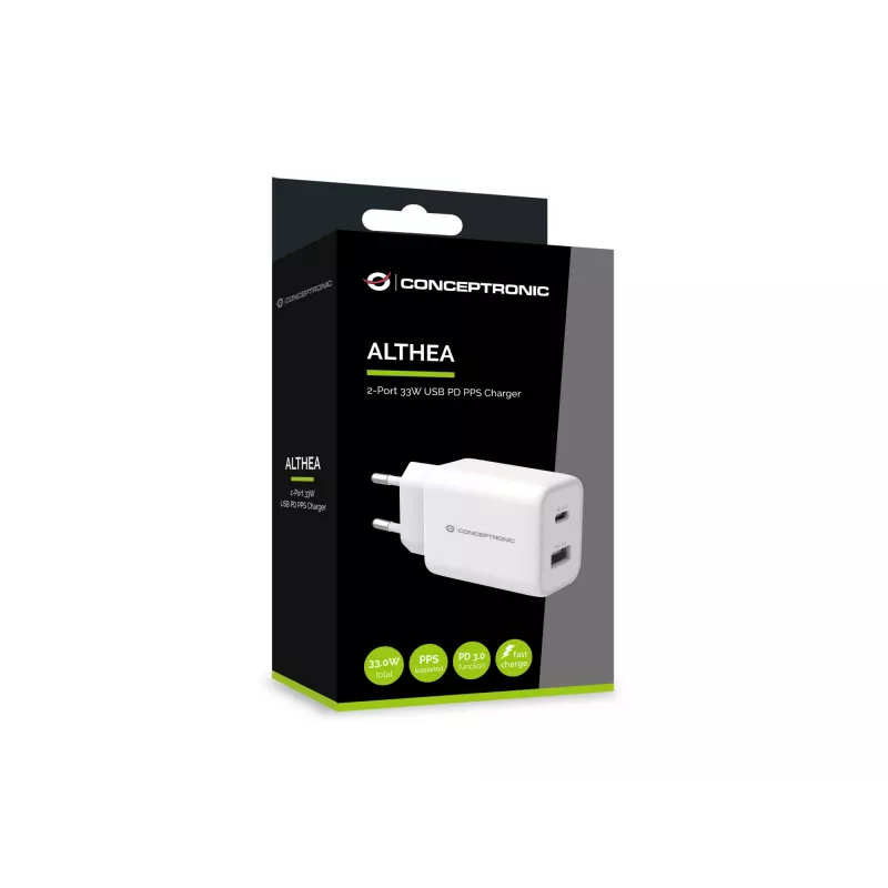 Conceptronic ALTHEA 2 portu 33 W USB PD PPS lādētājs, QC 3.0