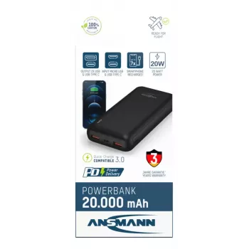 Pārnēsājams akumulators Ansmann PB320PD 20000 mAh