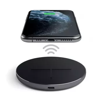 Satechi ST-IWCBM ātrais bezvadu lādētājs USB Type-C iekštelpām viedtālruņiem melns, pelēks