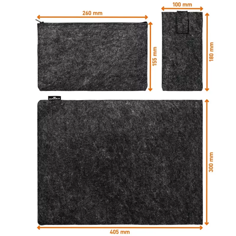 Uzmavas futrālis Durable Effect 41,7 cm 16,4 collas Antracīts 2 priekšējās kabatas
