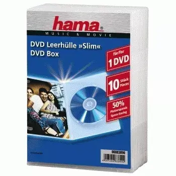 Hama DVD apvalks, plāns 10, caurspīdīgs 10 diski