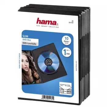 DVD plānā kārba Hama 51181 melna 1 disks