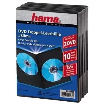 DVD plānā dubultkārba Hama 51184 melna 2 diskiem