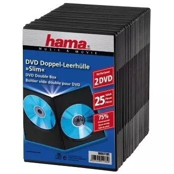 Hama DVD plānā dubultkaste 51185 melna 2 diskiem