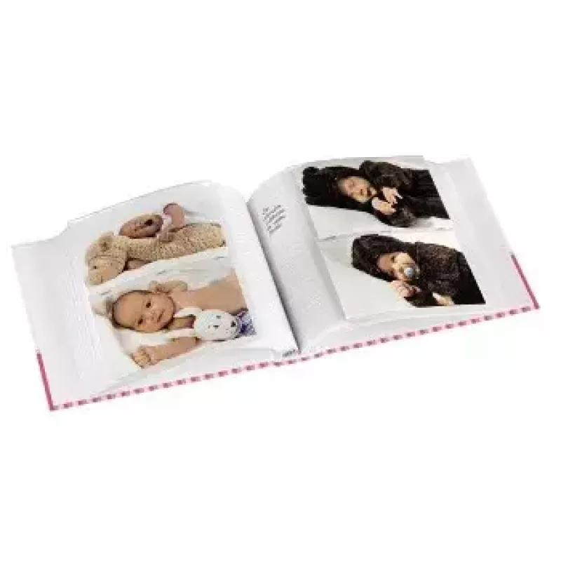 Hama Moni fotoalbums rozā, balts 200 kabatiņas 10 x 15
