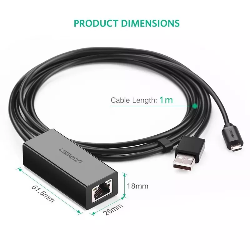 Tīkla karte Ugreen 30985 Ethernet vadu USB saskarne