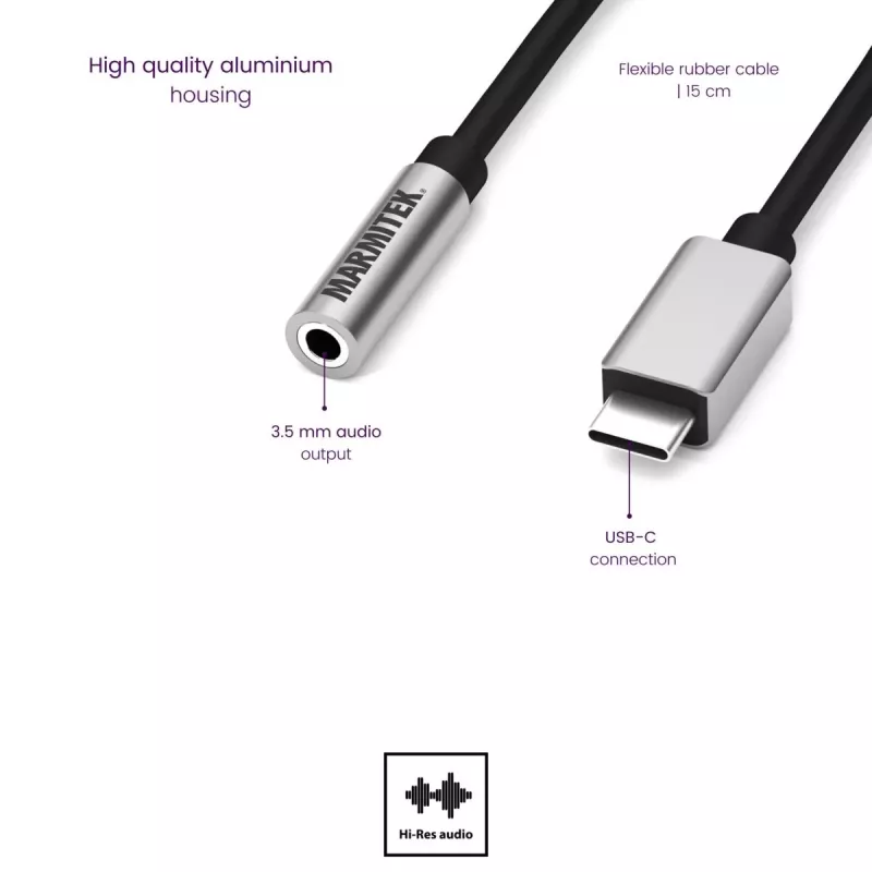 Marmitek Connect USB-C > Audio 8374 adapteris audio ierīcēm