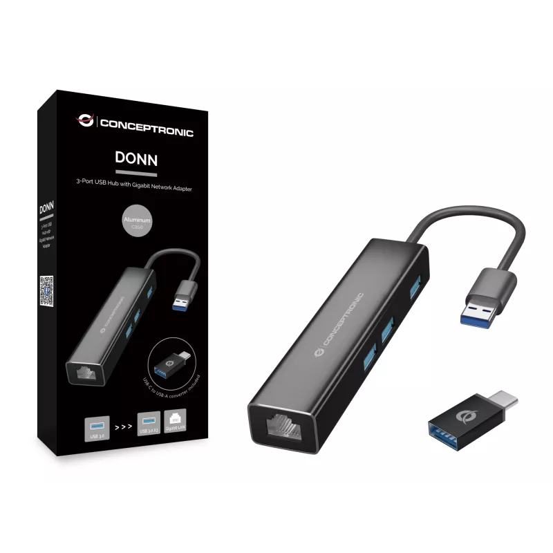Conceptronic DONN07BA USB 3.2 Gen 1 (3.1 Gen 1) Type-A melns