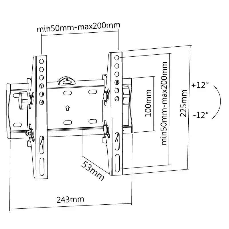 Sienas stiprinājums Reflecta PLANO plāns 42-2020T Melns Maks. 30 kg 42 collas