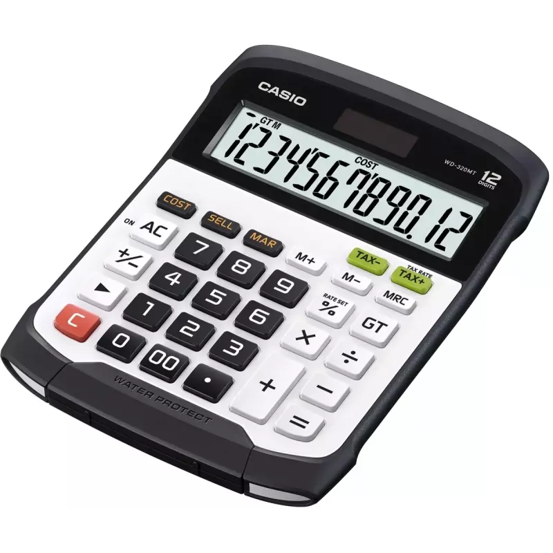 Finanšu kalkulators Casio WD-320MT galddatora 12 cipari melns balts