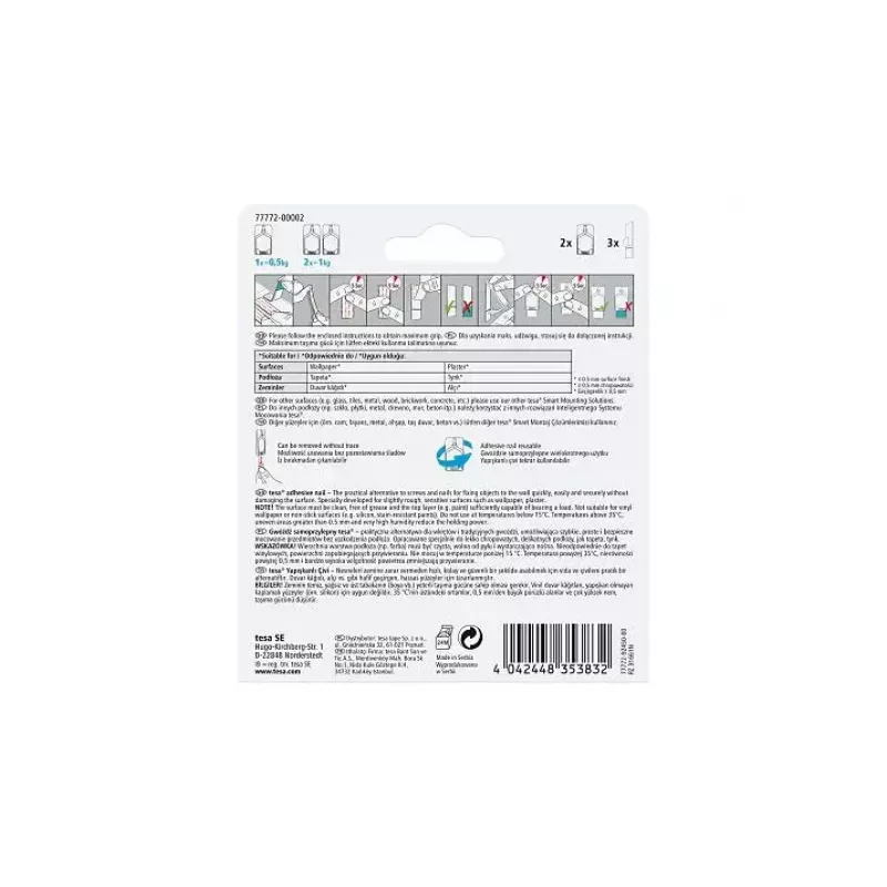 Universāls āķis TESA 77772 Indoor balta 2 gab.