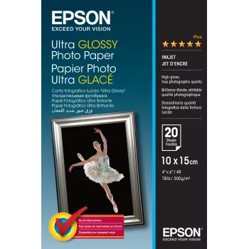 Epson Ultra Glossy Photo Paper - 10x15cm - 20 loksnes