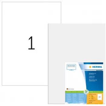 A3 uzlīmes Premium HERMA 8692 297x420 mm Balts Matēts Papīrs