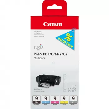 Canon PGI-9 PBK/C/M/Y/GY 5 tintes kasetņu daudzpaka
