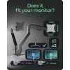 Monitoru statīvs icybox 61085 2 monitoriem ar galda stiprinājumu — divu sviru galda monitoru stiprinājums